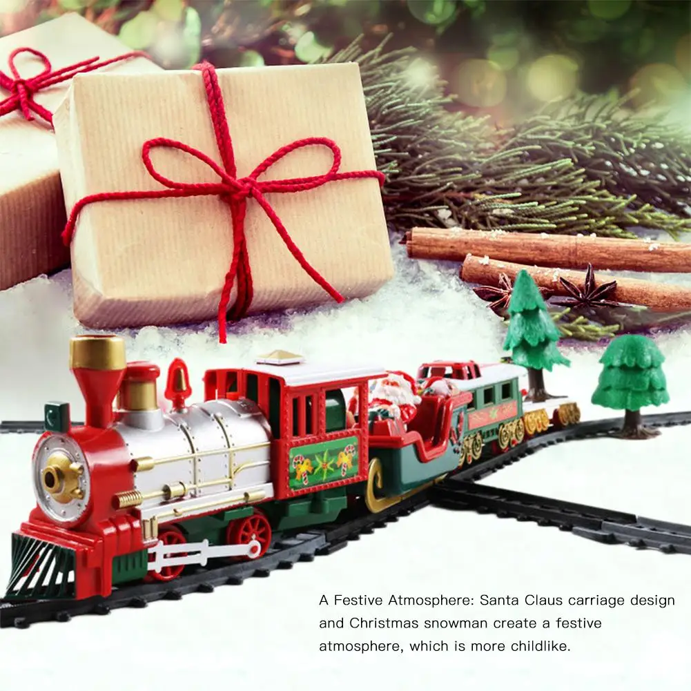 Детский маленький поезд, игрушечный Электрический светильник, музыкальный Рождественский поезд, детские игрушки, рождественские украшения для дома, navidad