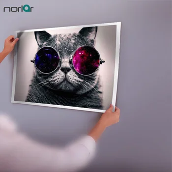 

Canvas Art Print Cat With Galaxy Glasses Funny Animal Wall art Canvas Painting Living Room No Frame Home Decor