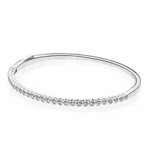 Высочайшее качество, привлекательный, блестящий, с рядом бриллиантовых огранек, кубический цирконий, Pan, браслет, подходит 925 пробы, серебряный браслет, ювелирное изделие