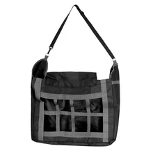 Прочная 600D ткань Оксфорд медленная подача сетка для сена лошадей кормления мешок черный