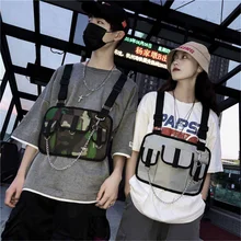 Модная нагрудная сумка для мужчин в стиле хип-хоп, нагрудная сумка, жилет, уличная Женская тактическая сумка на плечо, нагрудная посылка, поясная сумка, Новинка
