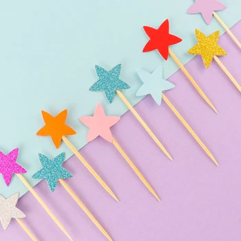 

Cakelove 10pcs Mini Star Cupcake Toppers Birthday Cake Topper Picks Kids Birthday Wedding Party Decoration Baby Shower Favors