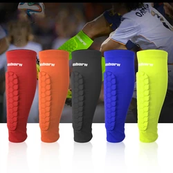 Women Men Teen Kids Football Shin Guards Soccer Honeycomb Anti-collision Compression Legwarmers Gym Leg Calf Sleeves Custom Logo