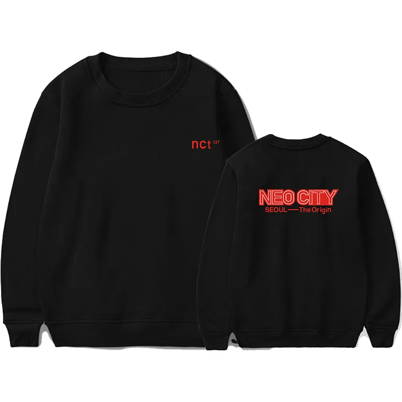 KPOP NCT 127 Сеул концерт с одной и той же пункта с круглой горловиной и бархатным свитером Для мужчин и Для женщин дропшиппинг