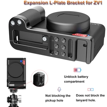 

Metal Multi-functional Expansion L-Plate Bracket for ZV1 Expansion L-Plate Holder with 1/4 Hole Cold Shoe for Fill light