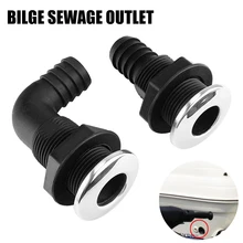 

Nylon Plastic Thru Hull Bilge Fitting With Stainless steel Rim Bilge Pump Aerator Hose Boat Marine Yacht Sail RV Accessories