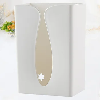 

1Pc Wall Mounted Desk Toilet Tissue Holder Kitchen Paper Storage Box Punch Free Napkin Organiser Container with Seamless Adhesiv