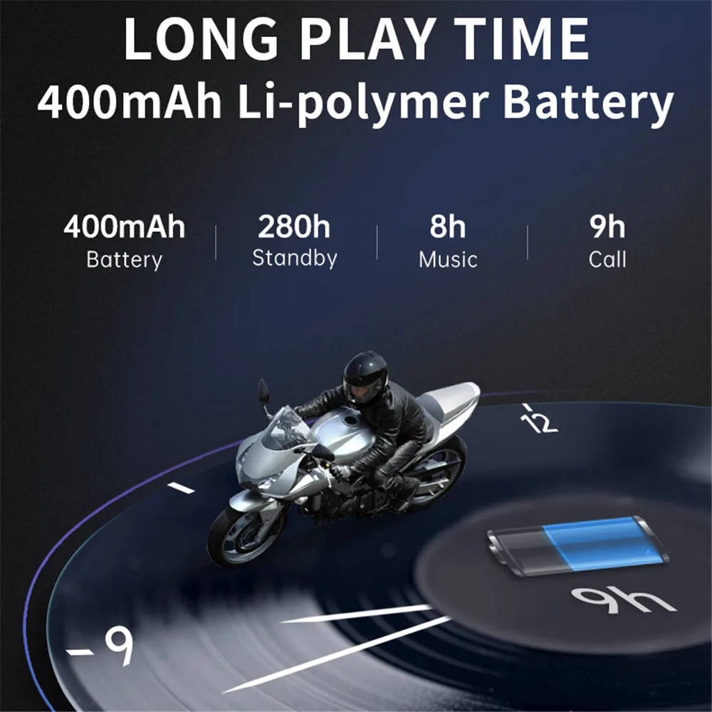 KEBIDUMEI Motorcycle Bone Conduction Bluetooth Helmet Headset Waterproof Wireless Headphone Handsfree Stereo Music P