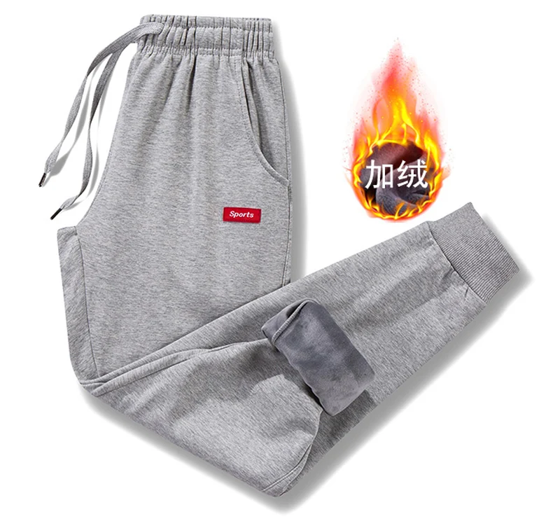 Thick Fleece Jogger Mens Pants Cotton Trousers Male Winter Warm Velvet Sweatpants Tracksuit Joggers Autumn Winter M-4XL