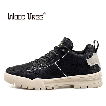 

WOODTREE spring and autumn men's boots outdoor ankle boots men's lace-up non-slip boots British Martin shoes
