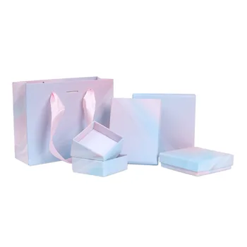 

Fashion Jewelry Accessories Necklace Jewelry Gift Box Paper Bracelet Gradient Sweet Packaging Box Storage Beautiful Multicolor