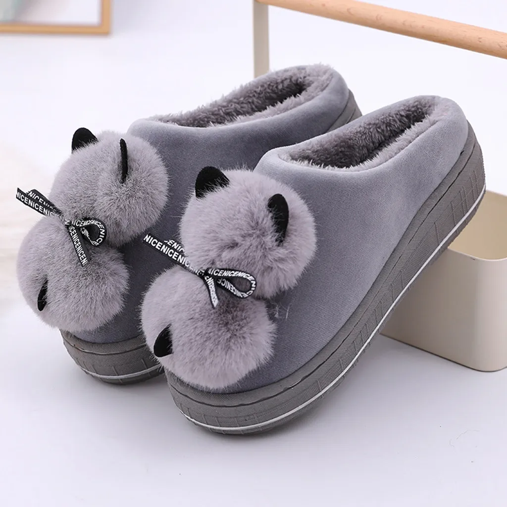 

Slippers Flip Flops Shoes Woman Zapatos De Mujer Winter Home Slippers Non-slip Indoors Cartoon Bedroom Floor Warm Shoes#N25