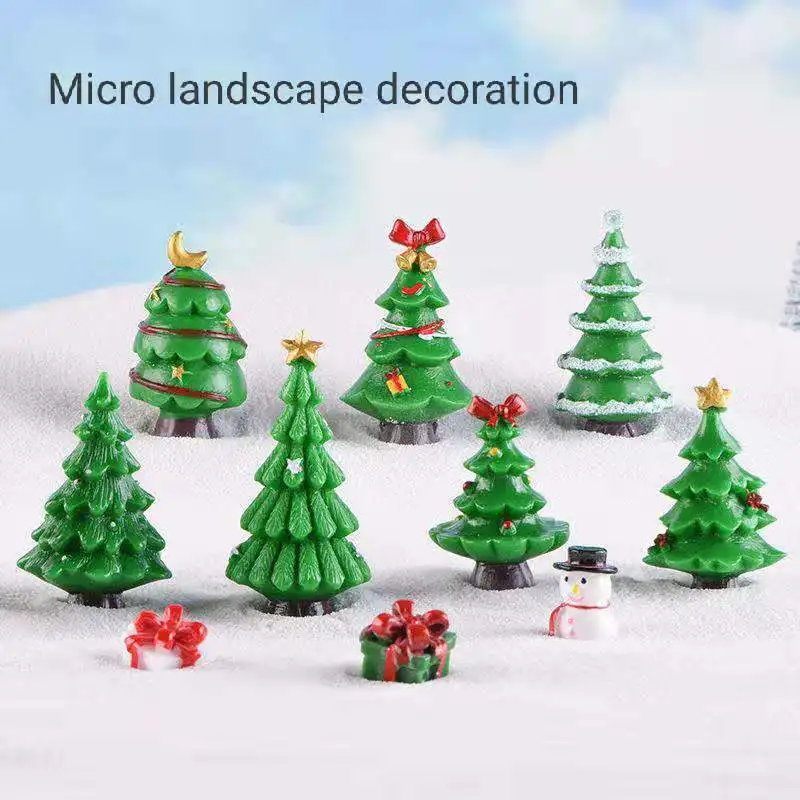 Christmas gifts micro-landscape decorations snow tree ornaments small crafts garden home | Дом и сад