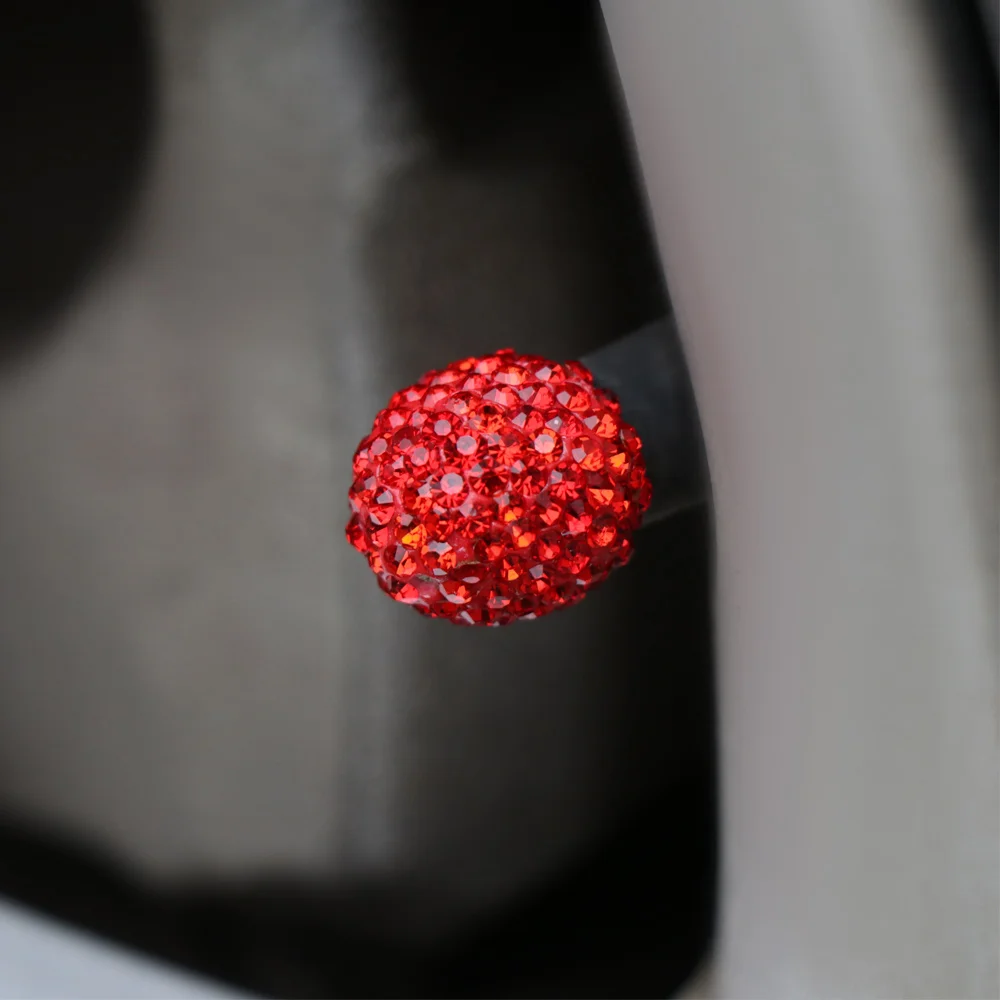 Tapas de válvula de neumático de coche de cristal, cubierta de válvula de rueda brillante de diamante a prueba de polvo, accesorios de decoración de coche, 4 Uds.