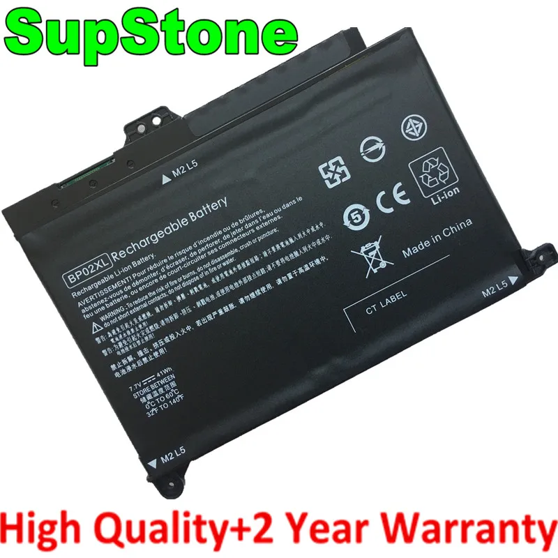 Аккумулятор для ноутбука SupStone BP02XL HSTNN-LB7H UB7B HP Pavilion 15-AU002NQ AW068NR AU118TU 849909-850 849569-421 TPN-Q172