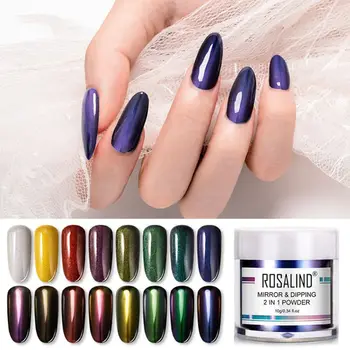 

10g 2 In 1 Mirror Effect and Dipping Nail Powder Glitter Wetting Nail Powder UV Gel Manicure Decoration Nail Care Tool