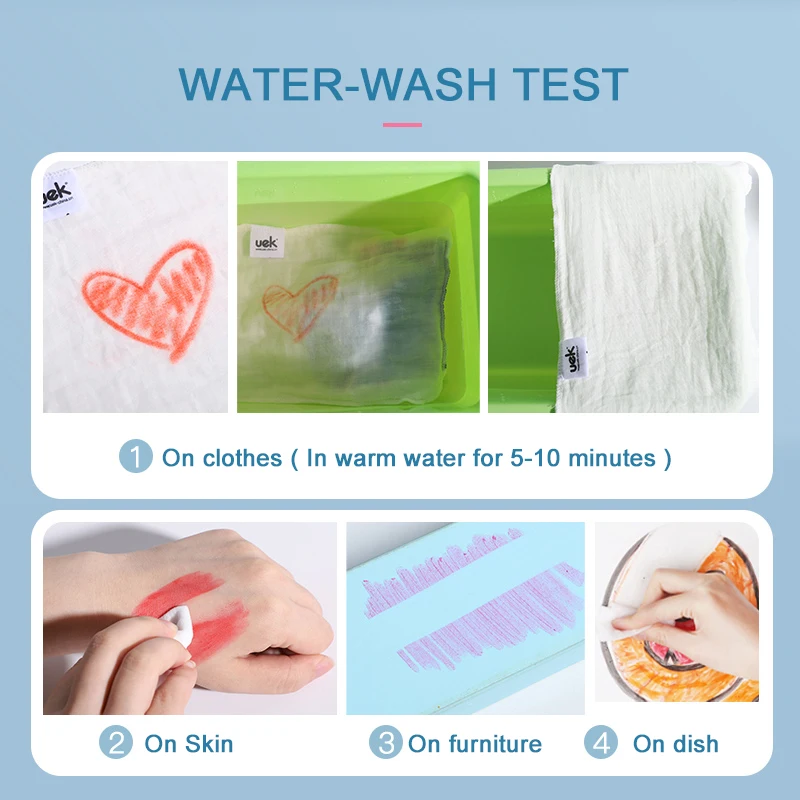 UEK детские моющиеся мелки нетоксичные шелковистые скручиваемые гелевые