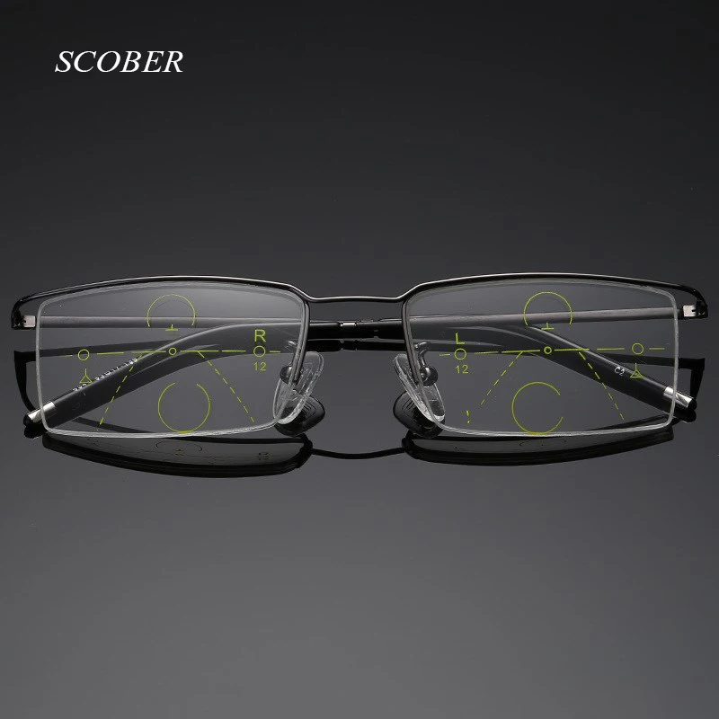 Новые Бизнес прогрессивные Мультифокальные анти-синие очки для чтения мужские смарт-очки для чтения с зумом женские далеко рядом очки для коррекции зрения