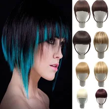 Alileader puro frente falso franja зажим em franja шиньон com cabelo sintético de alta temperatura Liuhai