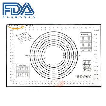 

Silicone Pastry Mat Non Stick Baking Mat with Measurement, Fondant Mat,Counter Mat, Dough Rolling Mat, Oven Liner, Pie Crust Mat