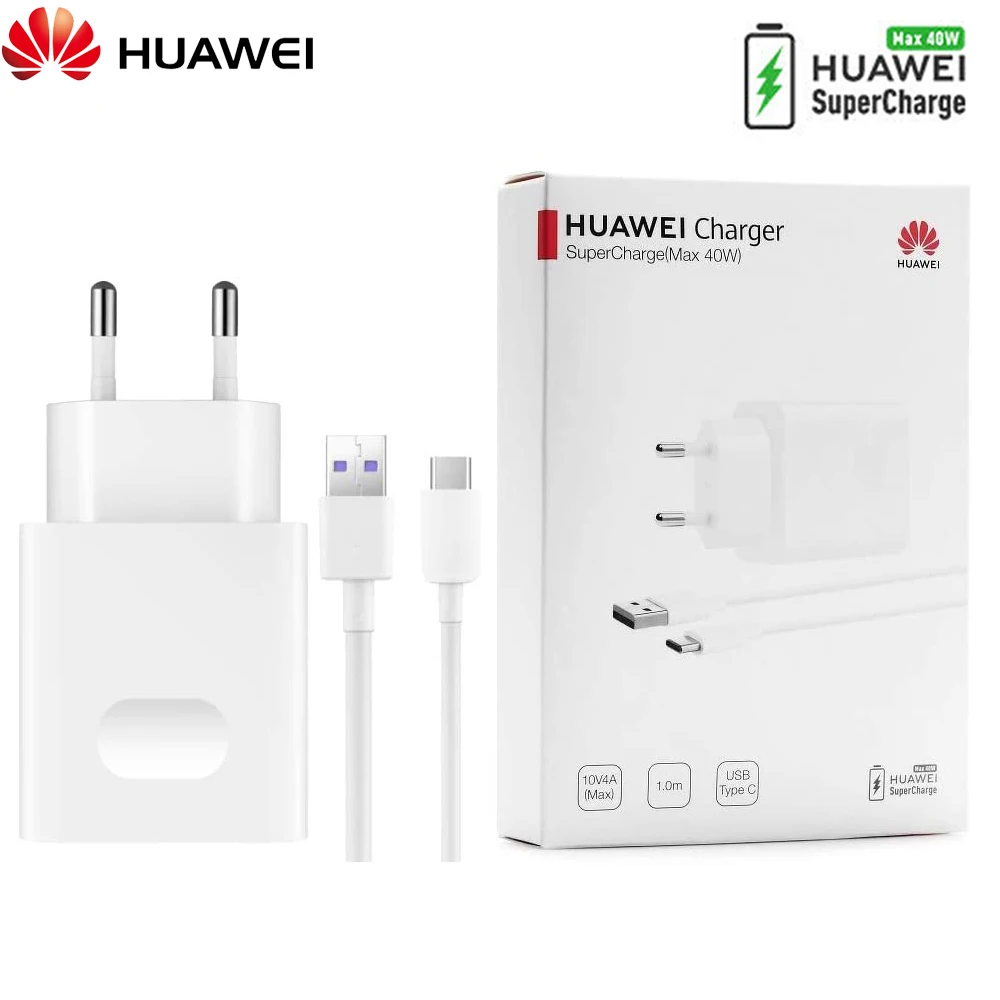 Зарядное устройство huawei p40 оригинальный usb кабель type c быстрой зарядки 40 Вт