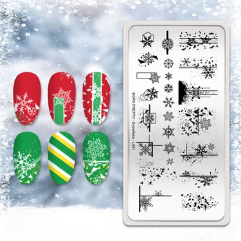 

BORN PRETTY Nail Stamping Plates Christmas Design Stainless Steel Nail Art Stamp Template DIY Image Print Plates Stencils Tool