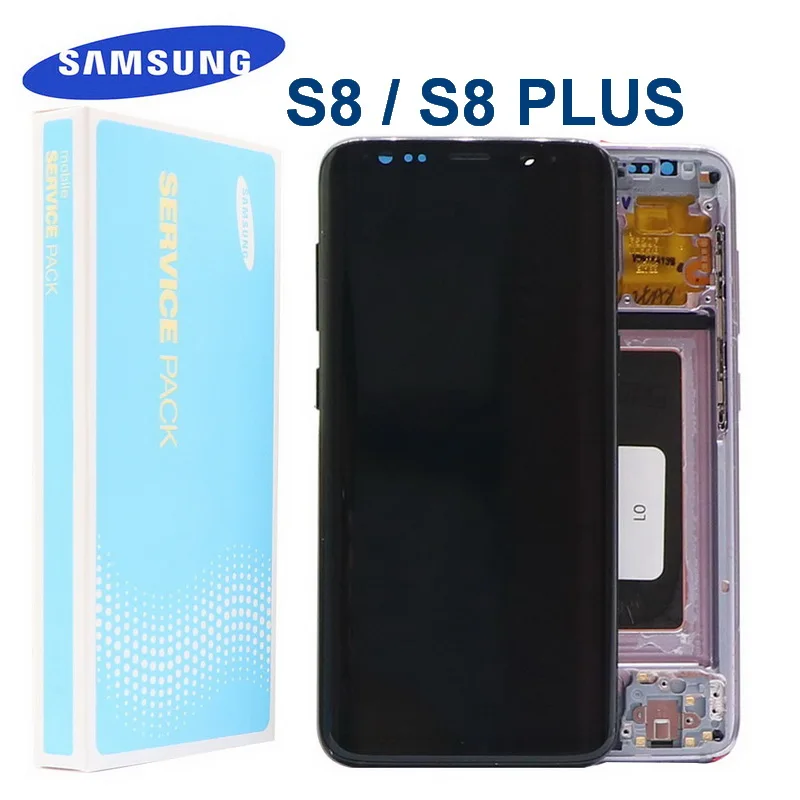 Оригинальный ЖК дисплей с рамкой для Samsung Galaxy S8 + S8plus G950 G950F G955FD G955 сенсорным