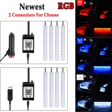 1 комплект, Автомобильный светодиодный ленточный светильник, управление с помощью приложения, RGB, внутреннее освещение, автомобильная лампа для ног, окружающий светильник, автомобильный атмосферный светильник, s лампы для дорожек