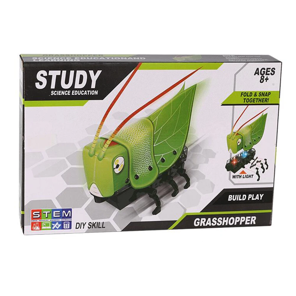 DIY Electric Walking Mantis Insect Sound Light Assembly Model Education Kids Toy