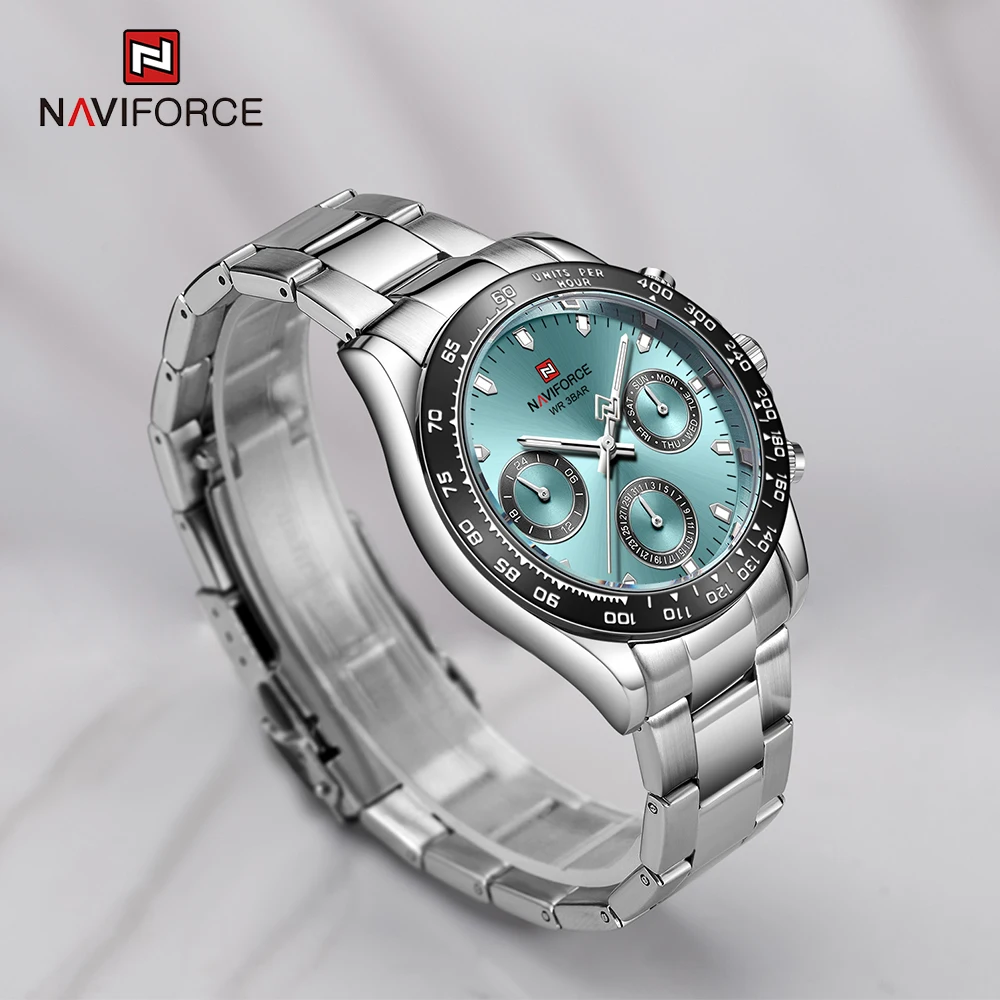 2021 New NAVIFORCE Top Brand Men's Quartz Watches Japan Seiko VX9J Clock Men Luxury Chronography Wristwatches Reloj Hombre | Наручные