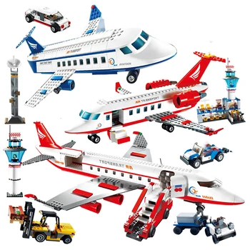 

City Plane Airplane Sets Cargo Passenger Airport Station Air Bus Car Figure ModelCompatible Friends Building Blocks Toys
