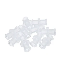 Acoplador de polipropileno transparente, Conector de jeringa Luer hembra a hembra para piezas neumáticas, 10 unids/set por juego