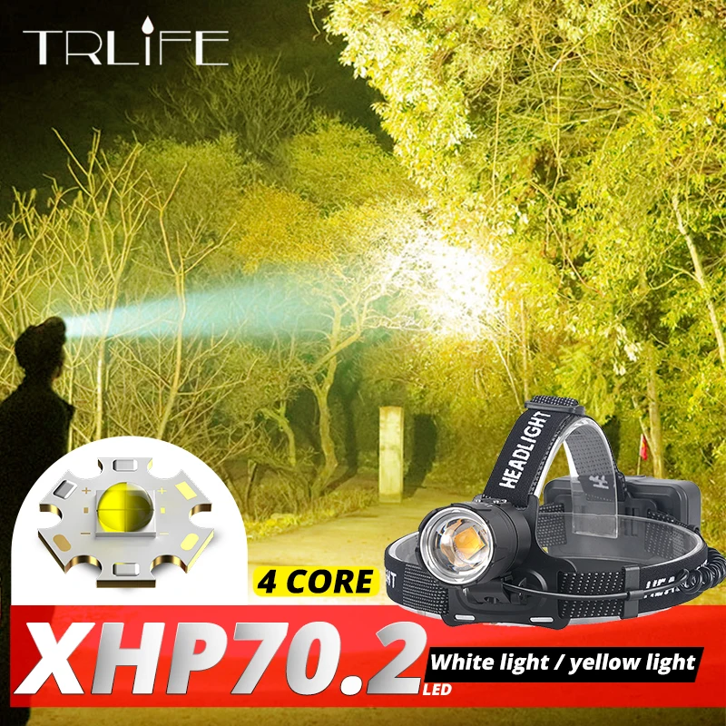 XHP70.2 LED Headlamp XHP70 Most Powerful Yellow White LED Headlight Fishing Camping ZOOM Torch Use 3*18650 Batteries XHP70.2 LED Headlamp XHP70 Most Powerful Yellow White LED Headlight Fishing Camping ZOOM Torch Use 3*18650 Batteries