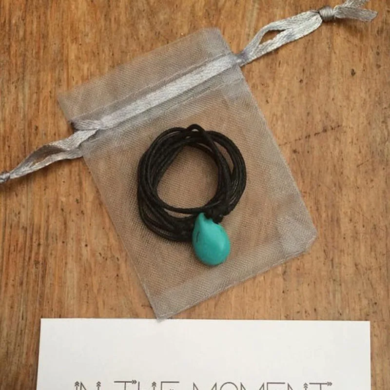 1pcs Turquoise Necklace Turquoise Drop Choker Turquoise Boho Layering Necklace Festival Hippie Tumblr Necklace - Image 2