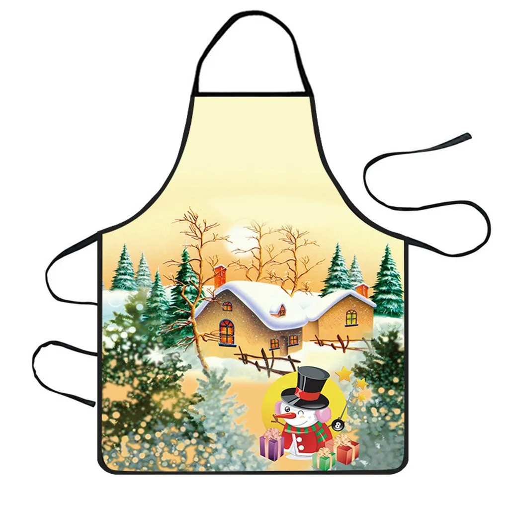 Q Merry Christmas Waterproof apron Christmas Decoration Waterproof Apron kitchen Apron Christmas Dinner Party apro Polyester - Цвет: Q