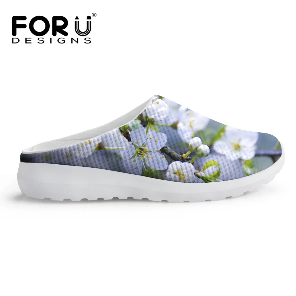 

2019 Flowers Print Hole Slippers Casual Summer Home Anti-slip Home Drag
