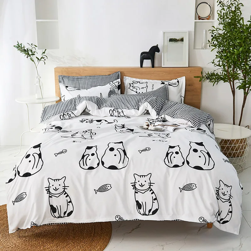 Seller Bedding Set Student Dormitory Three Piece Single Cotton Quilt Cover Four Piece/set Queen Bedroom | Дом и сад