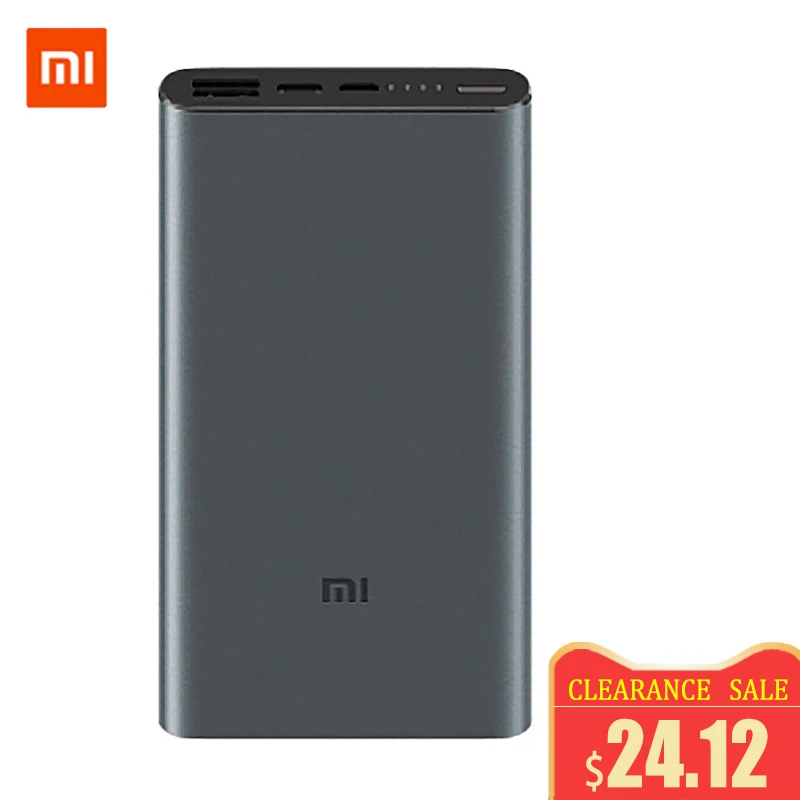 Xiao mi Оригинальный Новый 10000 мАч Дополнительный внешний аккумулятор 3 USB C