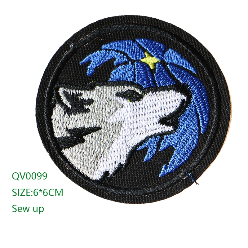 QV0099 Милая собака, кошка, смайлик круглая Икона вышитая железная нашивка для одежды DIY полосатая одежда Лоскутная наклейка пользовательские значки - Цвет: QV0099