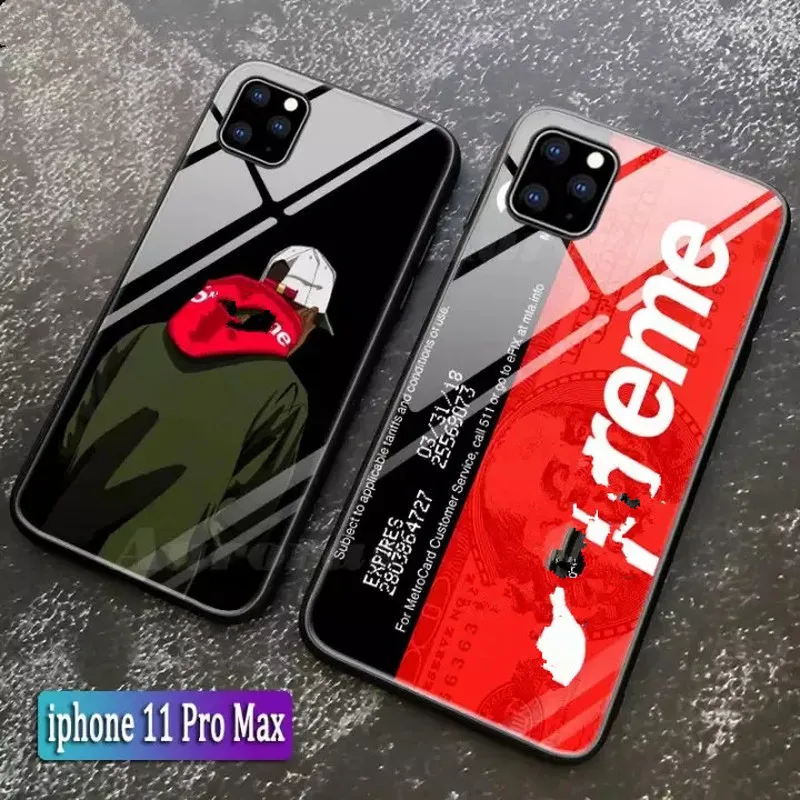 

Luxury Brand Designer Tempered Glass Case for IPhone 11 Pro Max XS XR X 8 7 6 6S Plus IPhone11 Iphonexr Soft Bumper Back Cover