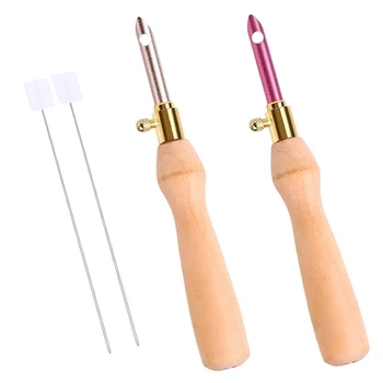 

Nonvor Magic Embroidery Punch Needle Weaving Tools With Wooden Handle Embroidery Pens and2 Pcs Threader Sewing Punch Needle Set
