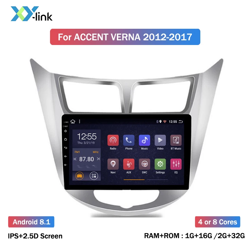 

Car Radio Multimedia no 2 din android 8.1 Video Player Navigation GPS For solaris Hyundai 1 2 Accent Verna sedan