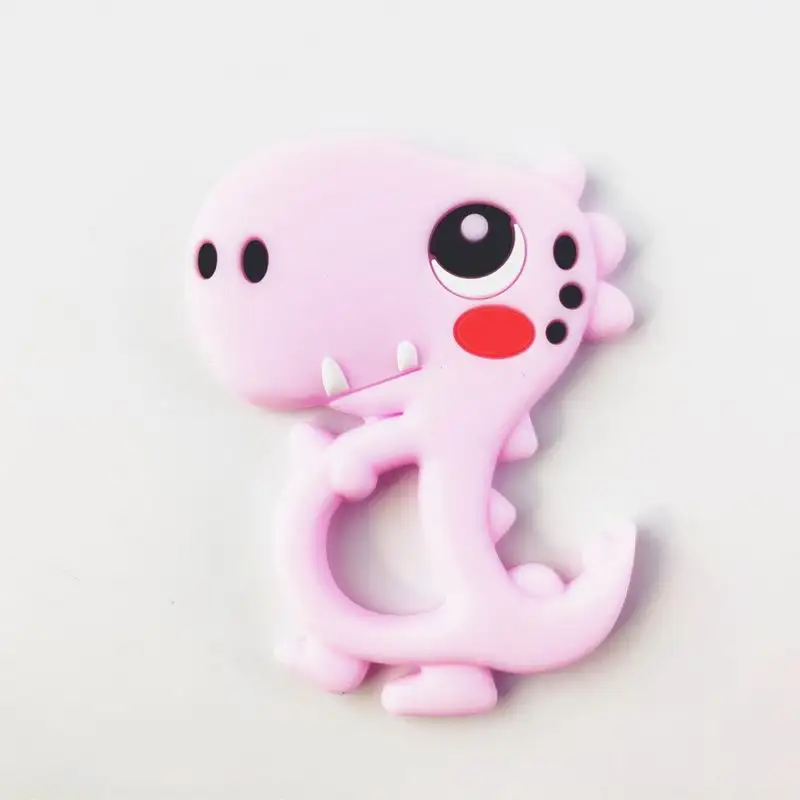 Baby pink 1 шт. детский пищевой безопасный шлифовальный зуб Мультяшные милые игрушки динозавр Детские Жевательные силиконовая игрушка Детские товары для роста - Цвет: Baby pink