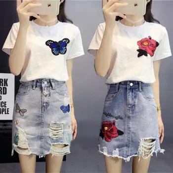 

Bonjean Winter Women's Pencil Skirt Jean Print High Waist Long Casual Jean Skirts Women Young Girl Thick Large Size Female Falda