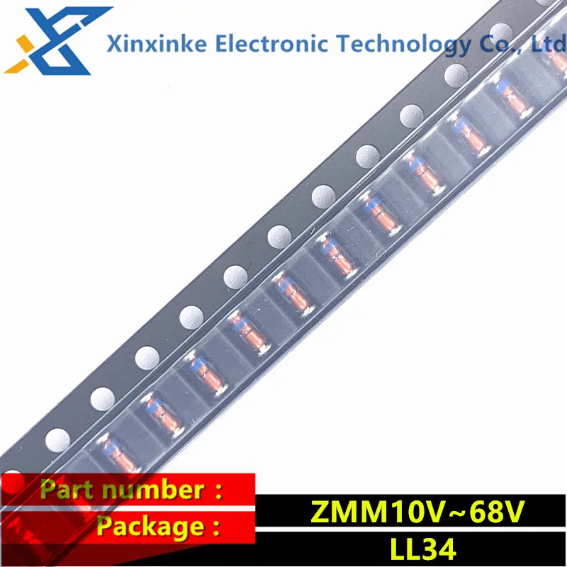 

100Pcs Zener Diode LL34 0.5W ZMM10V ZMM11V ZMM12V ZMM13V ZMM15V 16V 18V 20V 22V 24V 27V 30V 33V 36V 39V 43V 47V 51V 56V 62V 68V
