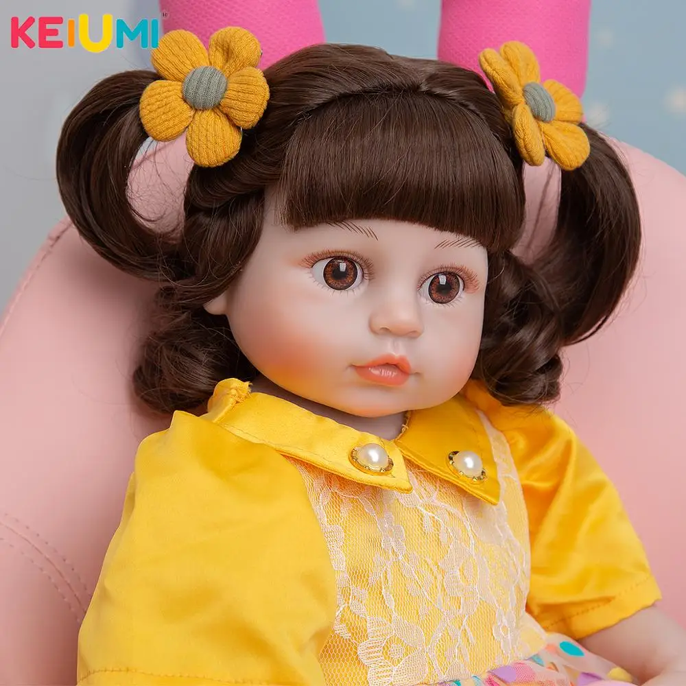 

KEIUMI Christmas Gift Toddler Reborn Doll Toys 49 CM Real Touch Full Silicone Boneca Bebe Toys Handmade As Princess Playmate