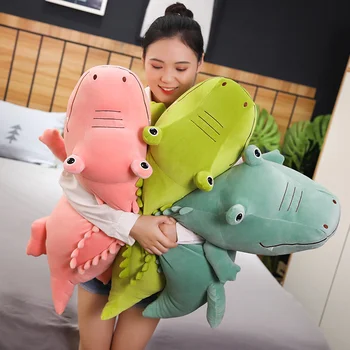 

1pc 60/80/100cm Cartoon Crocodile Plush Toys Stuffed Soft Animals Plush Cushion Pillow Doll Home Decoration Gift for Children