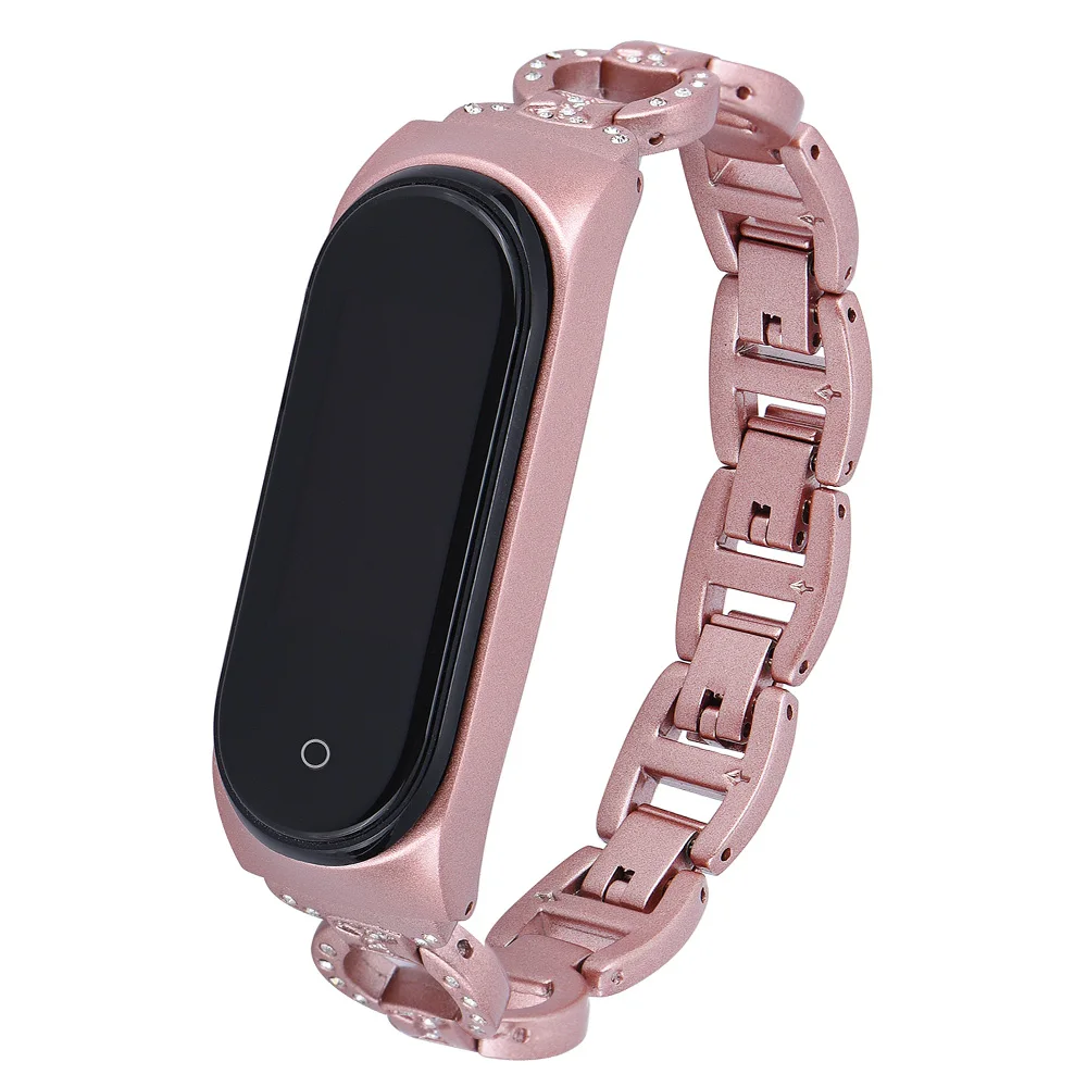 

Luxury Women Girl Diamond Bracelet for Xiaomi Mi Band 4 Watch Strap MIband4 Metal Link Adjustable Wrist Belt Accessories