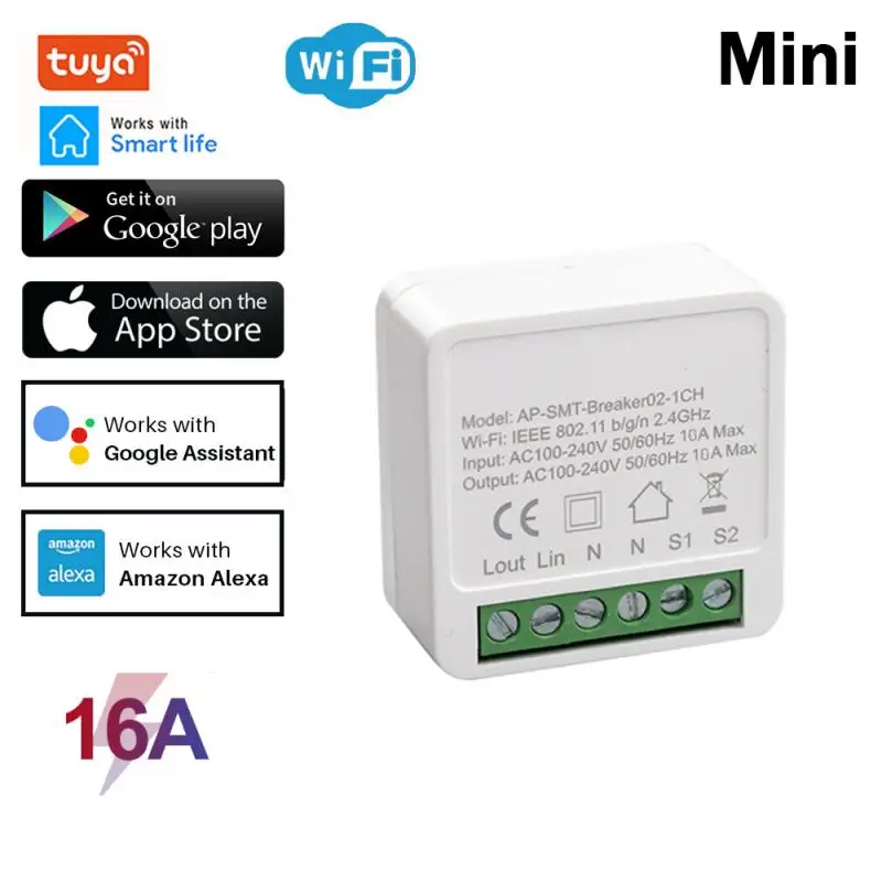 Приложение Smart Life прерыватель переключатель Wi-Fi 16A 2 Way приложение Tuya Функция
