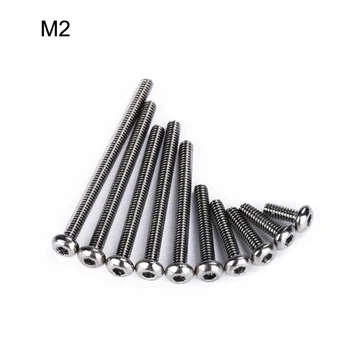 

100PCS Round Cup Hex Socket M2 Screws 10.9 Grade M2*3 M2*4 M2*5 M2*6 For FPV Ribbon Racing RC Drone Quadcopter Spare Parts